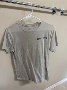 Costa Light Gray Short-Sleeve Crewneck T-Shirt with Chest Logo